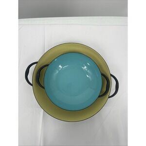 Vintage Lot Of 2 Sizzling Servers —-NICE ENAMEL!